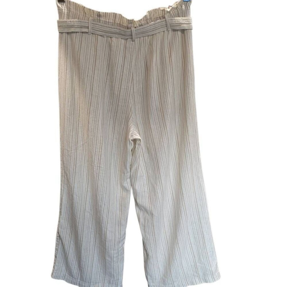 Banana Republic Beige White HighWaist Wide Leg Pants Size16 - Picture 3 of 6